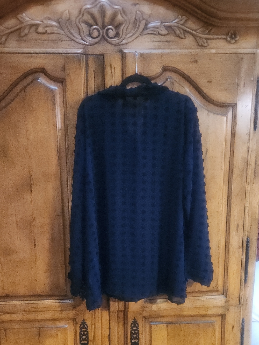 Boohoo Plus Textured Spot Oversized Shirt Nwot Blck 3x - Picture 2 of 2
